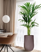 VEL35-BRN Напольное кашпо для цветов IDEALIST Премиум Велюр, высокое, Д35 В55 см, цвет кофе, 45 литров