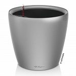 Напольное кашпо с автополивом LECHUZA Классико 50 LS, с субстратом в комплекте, серебряное, Д49,5 В46,5 см