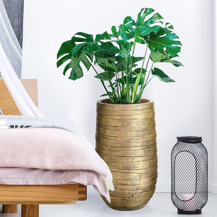 Напольное кашпо IDEALIST LITE Роу Высокое, золотое, Д26.5 В45 см