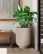 NEO37-BB Напольное кашпо для цветов IDEALIST Премиум Нео, высокое, Д37 В49 см, бежевое, 45 литров