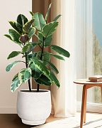 LIR33-AW Напольное кашпо для цветов IDEALIST Премиум Лира, Д33 В29 см, белое, круглое, 22 литра