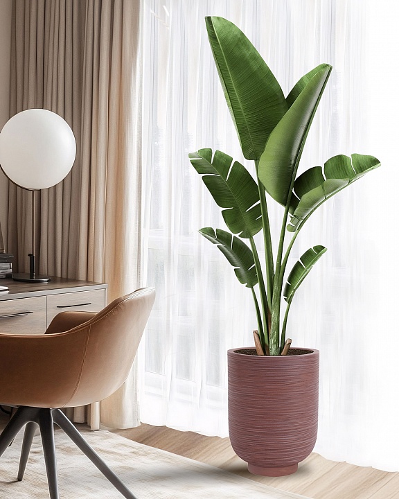 NEO37-BRN Напольное кашпо для цветов IDEALIST Премиум Нео, высокое, Д37 В49 см, цвет шоколад, 45 литров