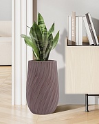 VEL24-BRN Напольное кашпо для цветов IDEALIST Премиум Велюр, высокое, Д24 В40 см, цвет кофе, 15 литров