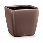 Напольное кашпо с автополивом LECHUZA Квадро 50 ЛС, с субстратом в комплекте, кофе, Ш50 Д50 В46,5 см