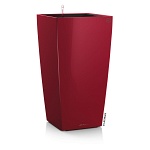 Настольное кашпо с автополивом LECHUZA Кубико 22, с субстратом в комплекте, красное, Ш22 Д22 В41 см