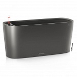 Настольное кашпо с автополивом LECHUZA Дельта 20, с субстратом в комплекте, антрацитовое, Ш15 Д40 В18 см