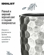 Напольное кашпо IDEALIST LITE Мозаик, ваза, серебряное, Д31.5 В61 см