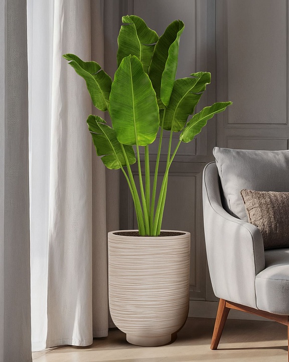 NEO30-BB Напольное кашпо для цветов IDEALIST Премиум  Нео, высокое, Д30 В40 см, бежевое, 24 литра