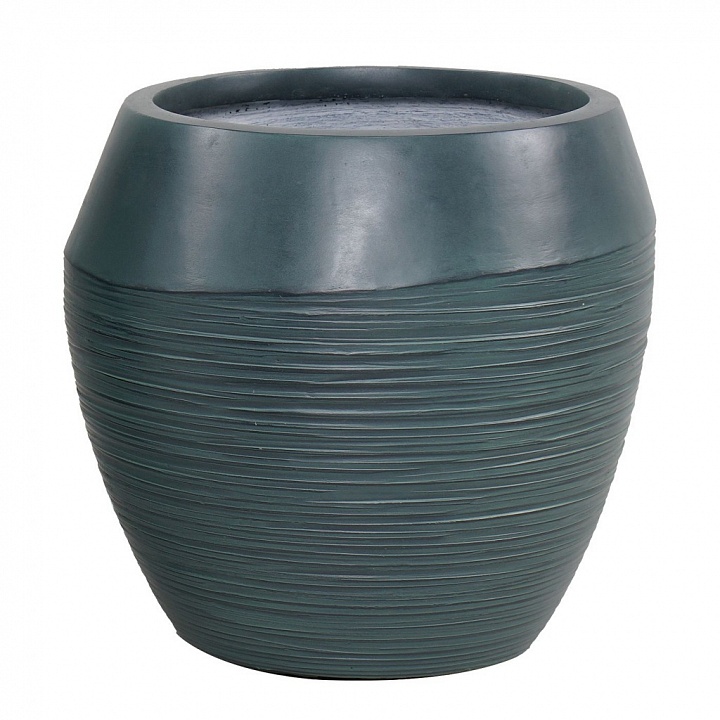 TER33-GRN Напольное кашпо для цветов IDEALIST Премиум Терра, круглое, Д33 В32 см, темно-зеленое, 24 литра