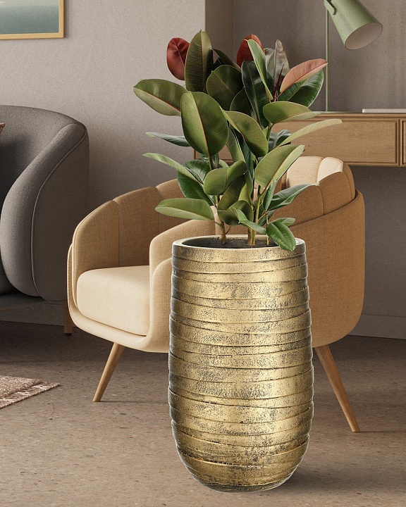 Напольное кашпо IDEALIST LITE Роу Высокое, золотое, Д36.5 В61 см