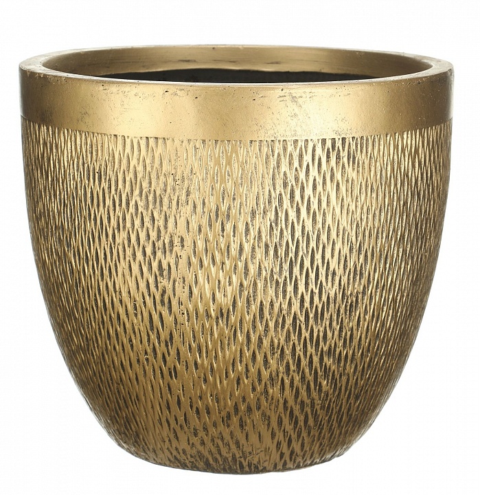 Настольное кашпо IDEALIST LITE Лотус, круглое, золотое, Д26.5 В24.5 см