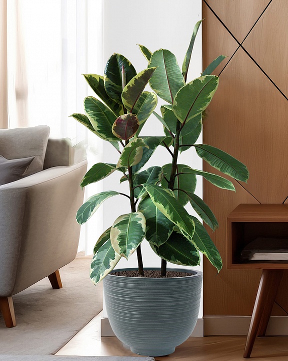 RIF36-GRN Напольное кашпо для цветов IDEALIST Премиум  Риф, чаша, Д36 В27 см, темно-зеленое, 13 литров