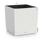 Напольное кашпо с автополивом LECHUZA Кьюб Коттедж 50, с субстратом в комплекте, белое, Ш49 Д49 В49,5 см