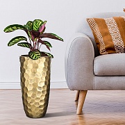 Кашпо Мозаик Ваза, файберстоун, золото,D23H46 cm