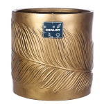 Настольное кашпо IDEALIST LITE Лист, файберстоун, золотистое, Д37 В37 см