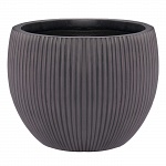MAR29-BLK Настольное кашпо для цветов IDEALIST Премиум Марс, Д29 В22, черное, круглое, 9 литров
