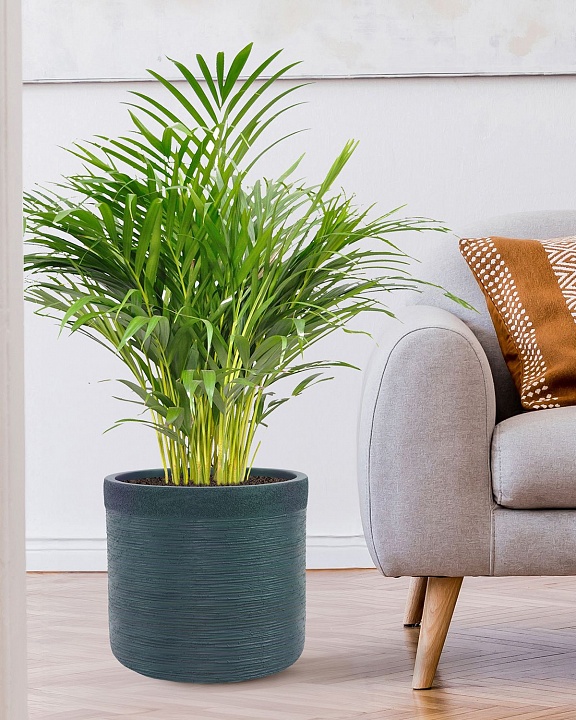 Напольное кашпо IDEALIST Lite Флоранжери, круглое, темно-зеленое Д33.5 В31.5 см