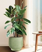 LIR33-GRN Напольное кашпо для цветов IDEALIST Премиум Лира, Д33 В29 см, зеленое, круглое, 22 литра