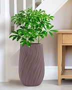 VEL24-BRN Напольное кашпо для цветов IDEALIST Премиум Велюр, высокое, Д24 В40 см, цвет кофе, 15 литров
