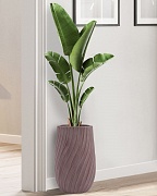 VEL24-BRN Напольное кашпо для цветов IDEALIST Премиум Велюр, высокое, Д24 В40 см, цвет кофе, 15 литров