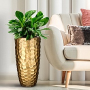 Напольное кашпо IDEALIST LITE Мозаик, ваза, золотое, Д41.5 В77 см