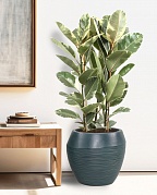 TER33-GRN Напольное кашпо для цветов IDEALIST Премиум Терра, круглое, Д33 В32 см, темно-зеленое, 24 литра