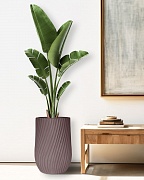 VEL35-BRN Напольное кашпо для цветов IDEALIST Премиум Велюр, высокое, Д35 В55 см, цвет кофе, 45 литров