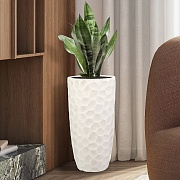 Напольное кашпо IDEALIST LITE Мозаик, ваза, слоновая кость, Д23 В46 см