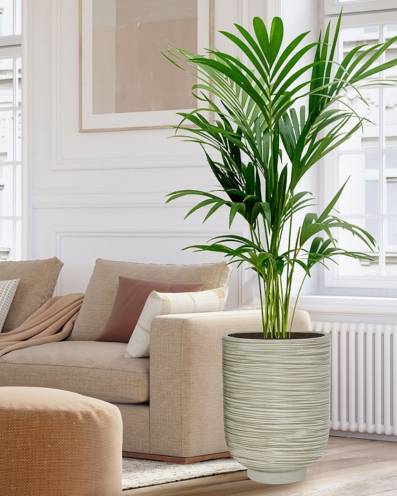 NEO37-GRN Напольное кашпо для цветов IDEALIST Премиум Нео, высокое, Д37 В49 см, зеленое, 45 литров