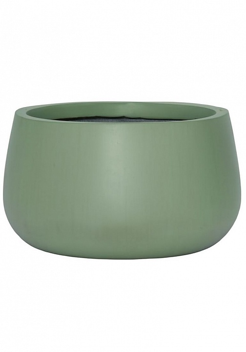 STN24-GRN Настольное кашпо для цветов IDEALIST Премиум Сатин, чаша, Д24 В12 см, зеленое, 5 литров