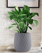 VELRV31-LG Напольное кашпо для цветов IDEALIST Премиум Велюр, круглое, Д31 В32 см, светло-серое, 20 литров