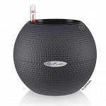 Настольное кашпо с автополивом LECHUZA Пуро Колор 20, с субстратом в комплекте, серое, Д20 В16 см