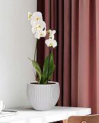 MAR29-AW Настольное кашпо для цветов IDEALIST Премиум Марс, Д29 В22, белое, круглое, 9 литров