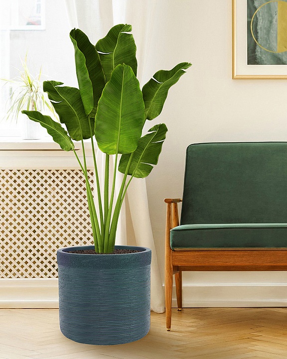 Напольное кашпо IDEALIST Lite Флоранжери, круглое, темно-зеленое Д42 В41 см