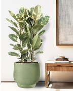 LIR43-GRN Напольное кашпо для цветов IDEALIST Премиум Лира, Д43 В38 см, зеленое, круглое, 51 литр