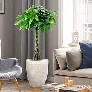 Напольное кашпо IDEALIST LITE Лотус Высокое, круглое, слоновая кость, Д43 В49.5 см
