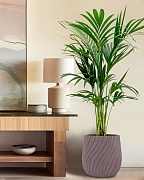 VELRV31-BRN Напольное кашпо для цветов IDEALIST Премиум Велюр, круглое, Д31 В32 см, цвет кофе, 20 литров