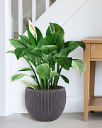 MAR36-BLK Напольное кашпо для цветов IDEALIST Премиум Марс, Д36 В29, черное, круглое, 20 литров