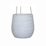 Подвесное кашпо IDEALIST LITE Плейт, файберстоун, белое, Д22 В22 см