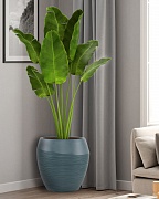 TER49-GRN Напольное кашпо для цветов IDEALIST Премиум Терра, круглое, Д49 В47 см, темно-зеленое, 80 литров