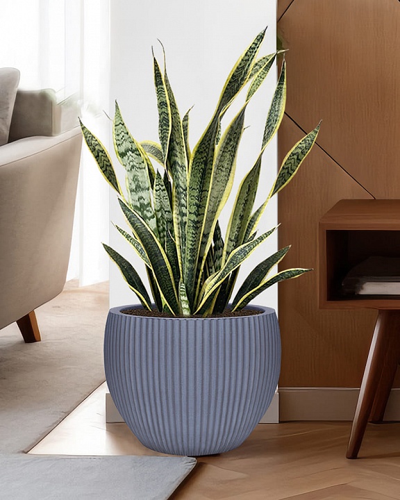 MAR36-GR Напольное кашпо для цветов IDEALIST Премиум Марс, Д36 В29, серое, круглое, 20 литров