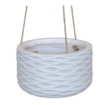 Настольное кашпо IDEALIST LITE Паттерн подвесное, круглое, белое, Д24 В14 см 