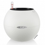 Настольное кашпо с автополивом LECHUZA Пуро Колор 20, с субстратом в комплекте, белое, Д20 В16 см