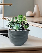 RIF24-GRN Настольное кашпо для цветов IDEALIST Премиум Риф, чаша, Д24 В18 см, темно-зеленое, 4 литра