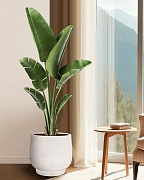 LIR43-AW Напольное кашпо для цветов IDEALIST Премиум Лира, Д43 В38 см, белое, круглое, 51 литр