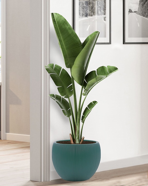 MAR36-GRN Напольное кашпо для цветов IDEALIST Премиум Марс, Д36 В29, изумрудное, круглое, 20 литров