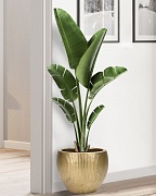 MAR36-GLD Напольное кашпо для цветов IDEALIST Премиум Марс, Д36 В29, золотое, круглое, 20 литров