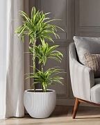 MAR36-AW Напольное кашпо для цветов IDEALIST Премиум Марс, Д36 В29, белое, круглое, 20 литров