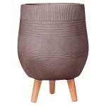 WSTRIPR-31-BRN Кашпо напольное на ножках IDEALIST Lite Страйп, кофе с молоком, Д31,5 В43 см