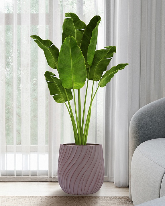 VELRV31-BRN Напольное кашпо для цветов IDEALIST Премиум Велюр, круглое, Д31 В32 см, цвет кофе, 20 литров